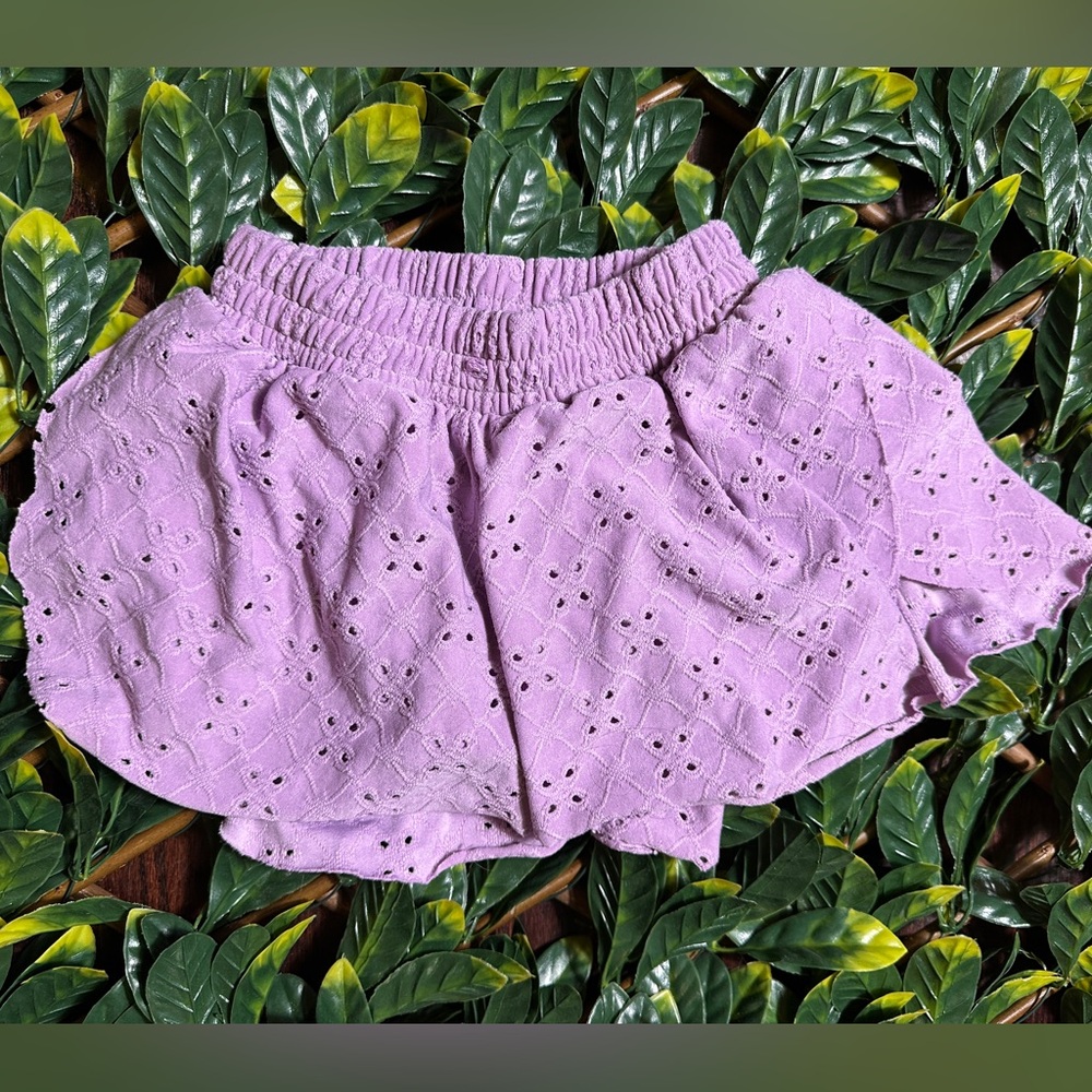Be Elizabeth by James and Lottie Purple Eyelet Shorts Size 7
